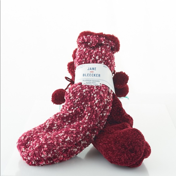 Jane & Bleecker Super Soft Plushfill Slipper Socks Pink PopCorn Stitch Winter - Picture 2 of 3